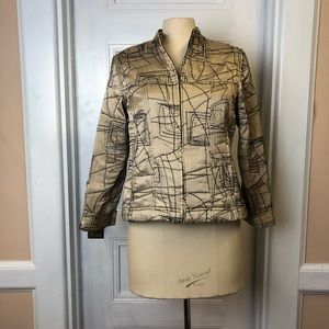 Chico's Gold and Black Embroidered Jacket